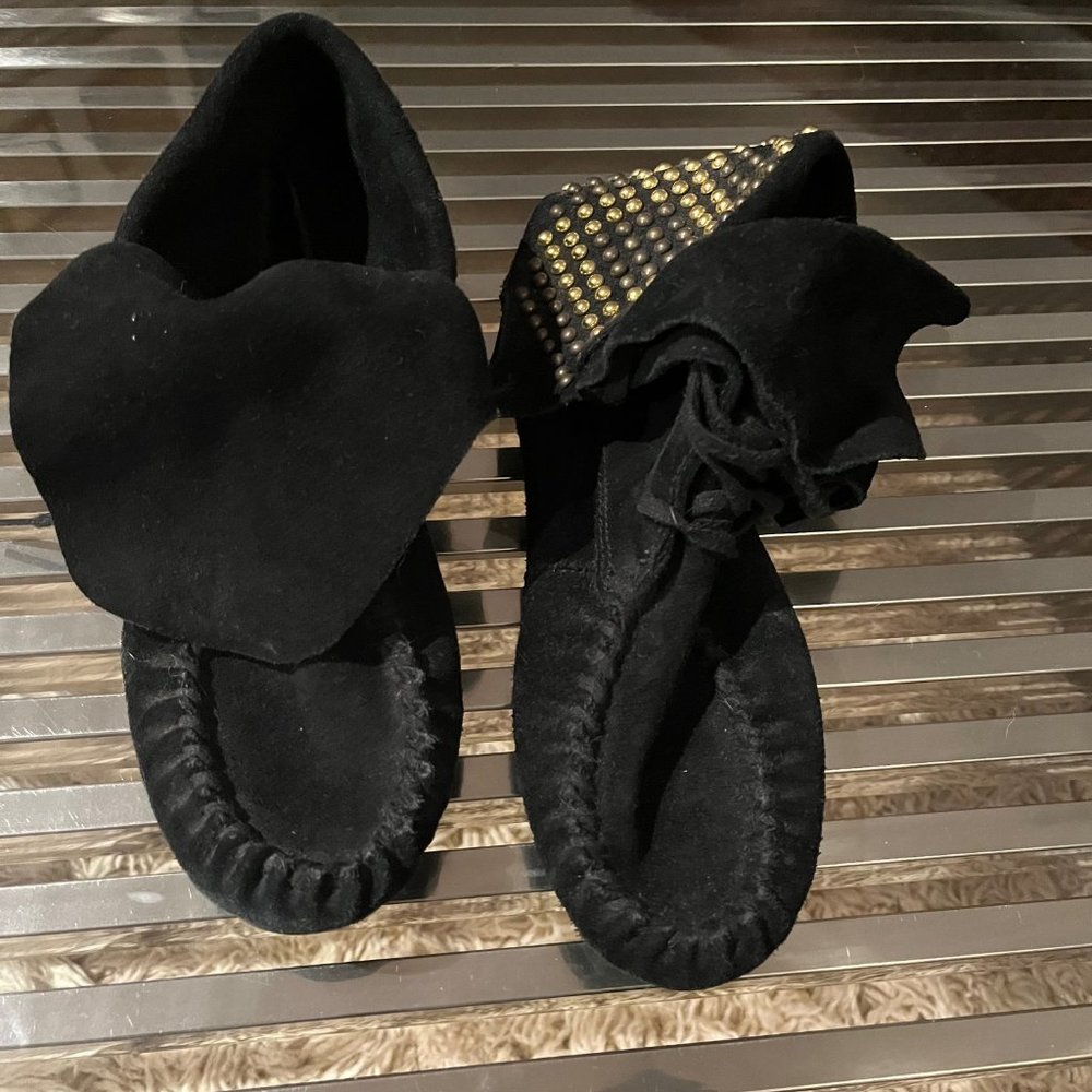 Steve Madden Suede Studded/Beaded Bootie Moccasins